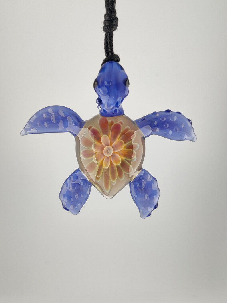 Sea Turtle Handmade Glass Pendant Necklace