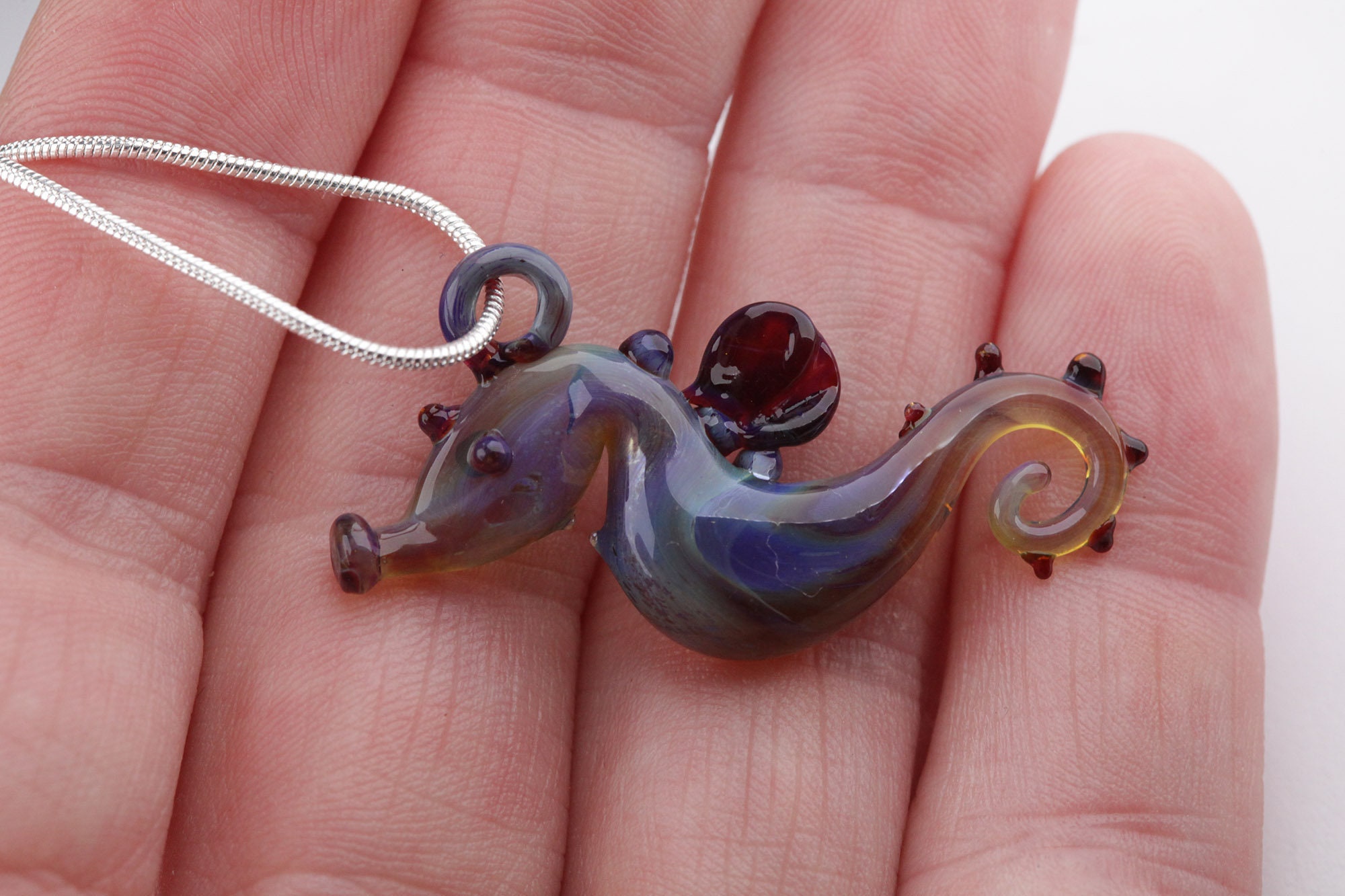 Handmade Glass Seahorse Pendant Necklace Etsy