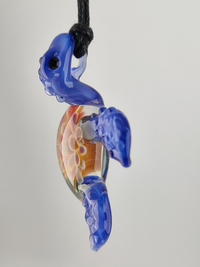 Sea Turtle Handmade Glass Pendant Necklace