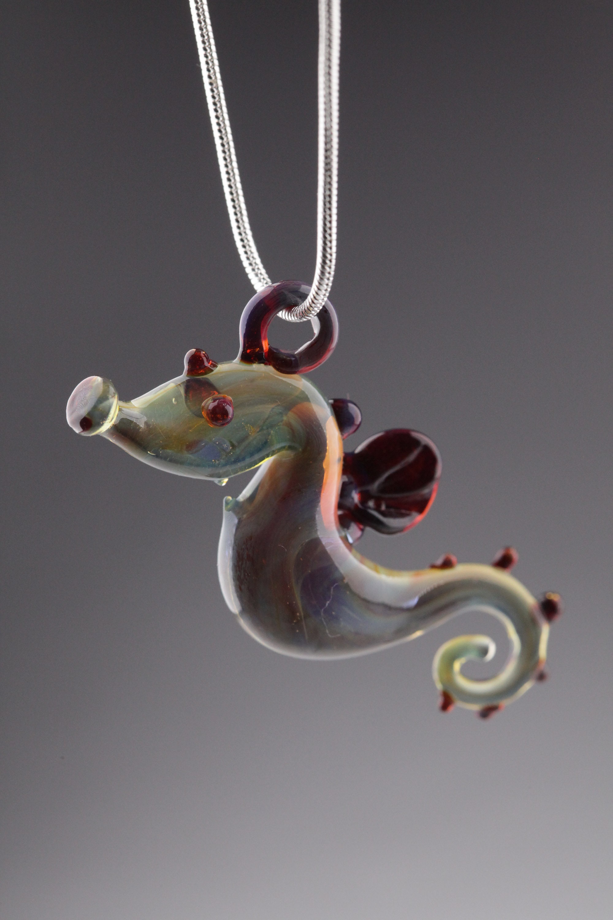 Handmade Glass Seahorse Pendant Necklace Etsy