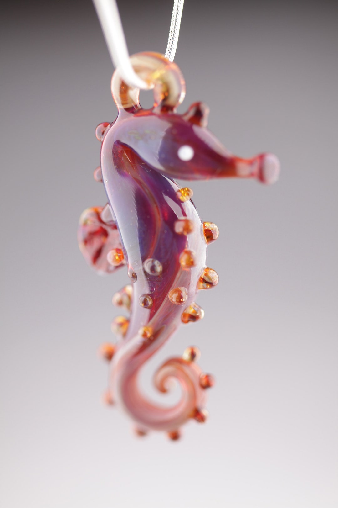 Handmade Glass Seahorse Pendant Necklace Etsy
