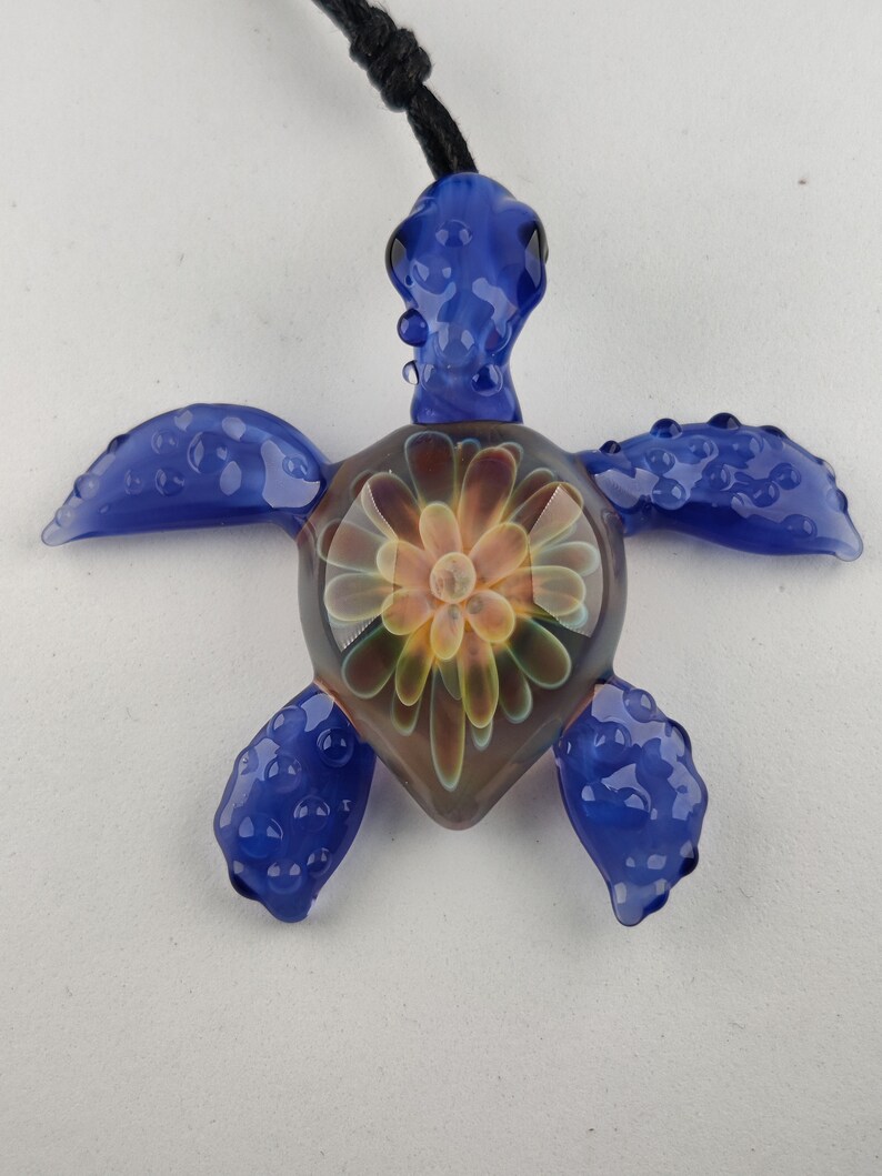 Sea Turtle Handmade Glass Pendant Necklace