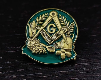 Masonic Corn Wine and Oil Lapel Pin