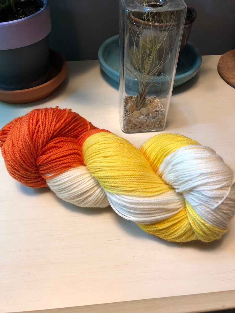 Hand Dyed Bulky Yarn Candy Corn 100 Superwash Etsy
