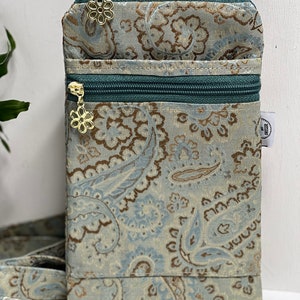 Bolso bandolera verde mar para celular, ligero, para viaje, mini bolso de mano de moda, con herrajes dorados, ideal para regalar.