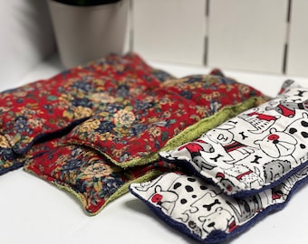 Set of 2 Spa Relaxation Pillows, Flax Eye & Neck Pillow, Hot/Cold Spa Treatment