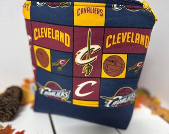 Cleveland Cavaliers Cosmetic Pouch: Handmade Canvas Travel Bag