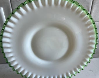 ON SALE! Fenton Emerald Crest Milk Glass, 10