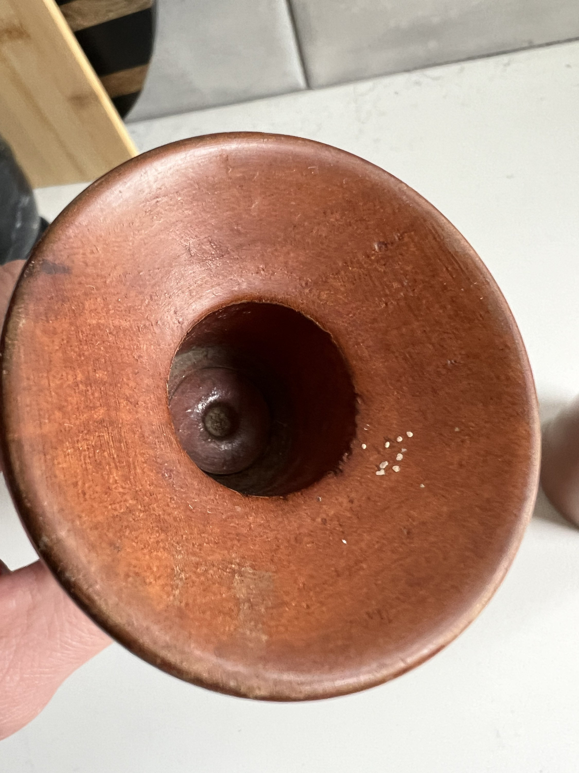 Vintage Pair of Mid Century Danish Modern Turned Teak Wood Tulip Shaped ...