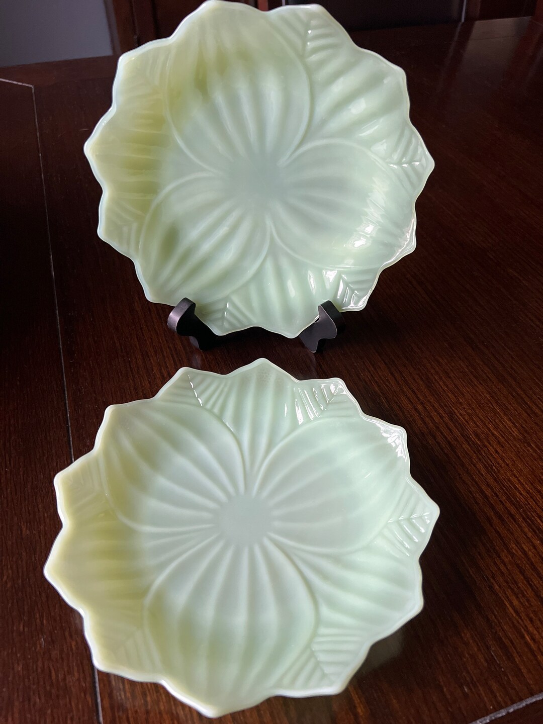 Vintage Set of 2 Fire King Jadeite Jadite Lotus leaf and Etsy