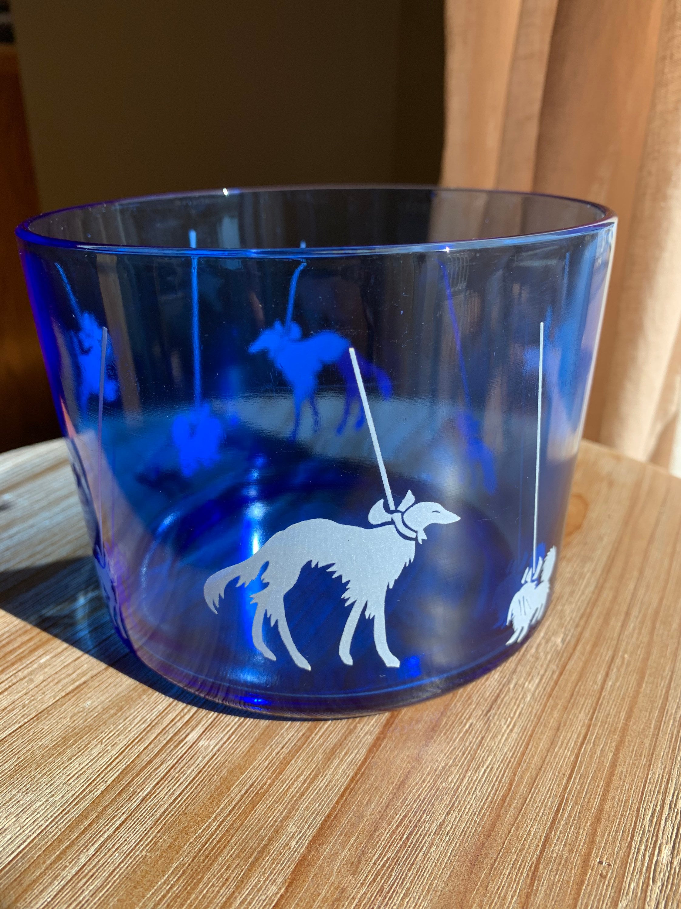 Vintage Cobalt Blue Dog Show Scottie, Shih Tzu, Boxer, Afghan