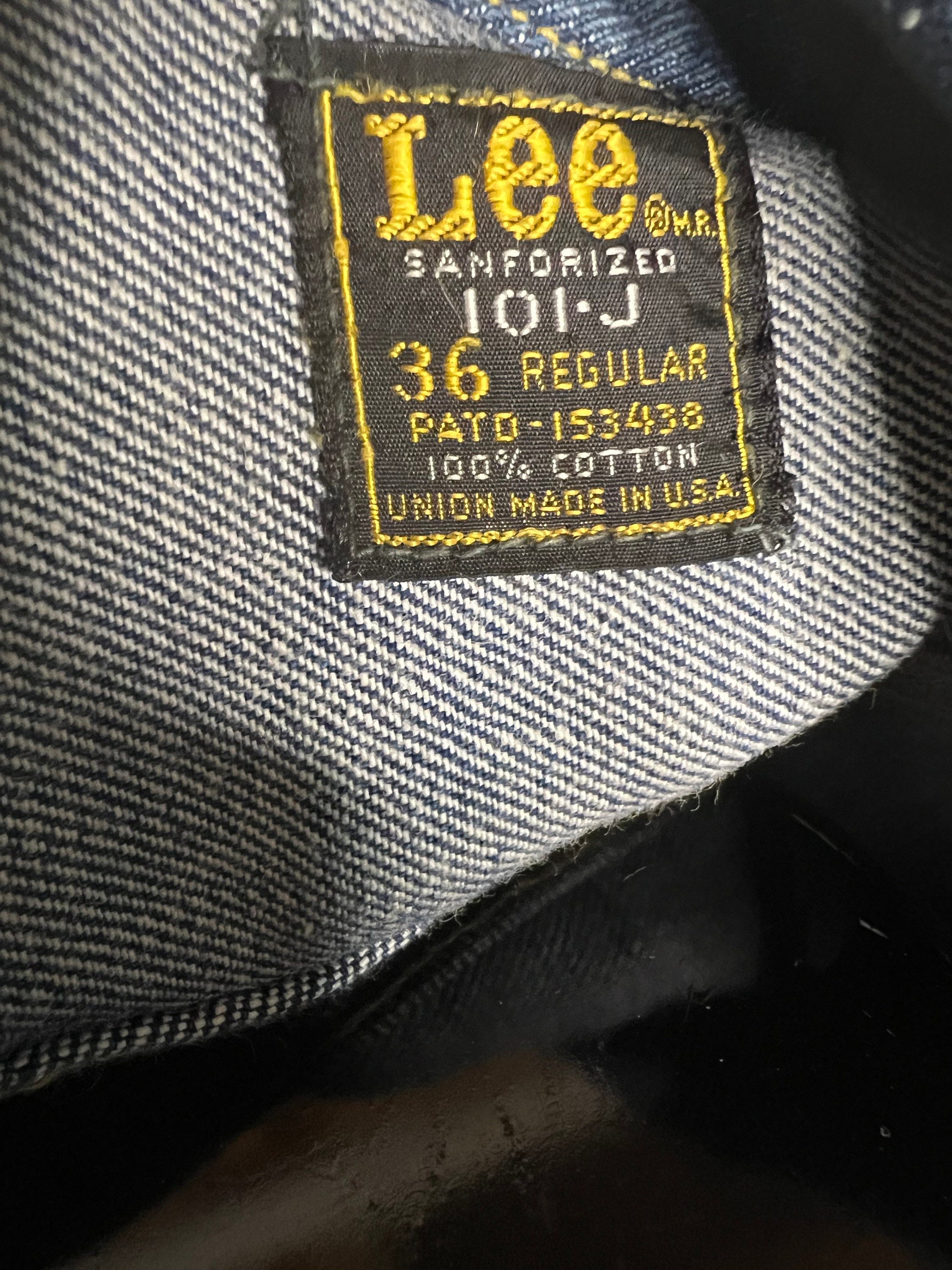 Vintage 1960's Lee 101-J Union Made Sandorized Denim Trucker