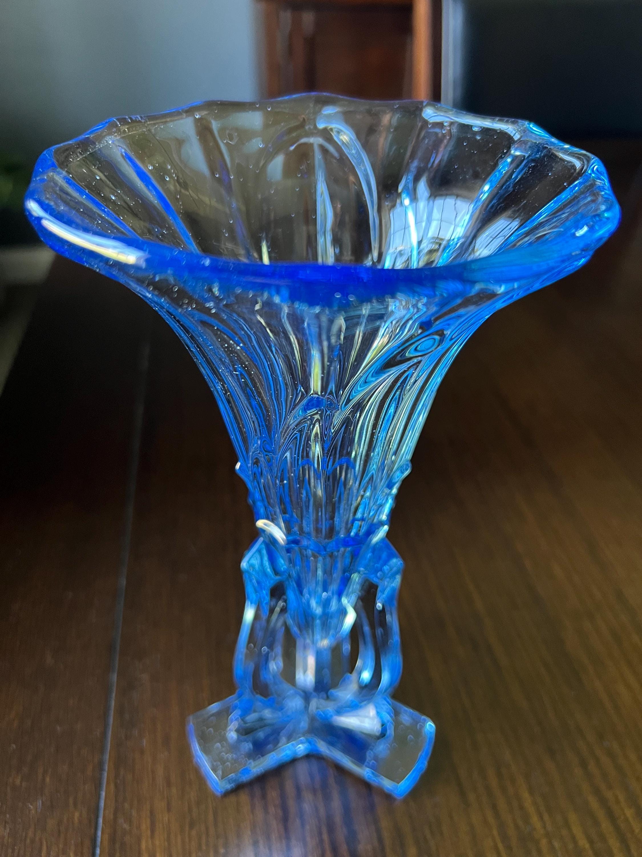Vintage Art Deco Czech Blue Glass Rocket Vase- Circa 1930's - Etsy