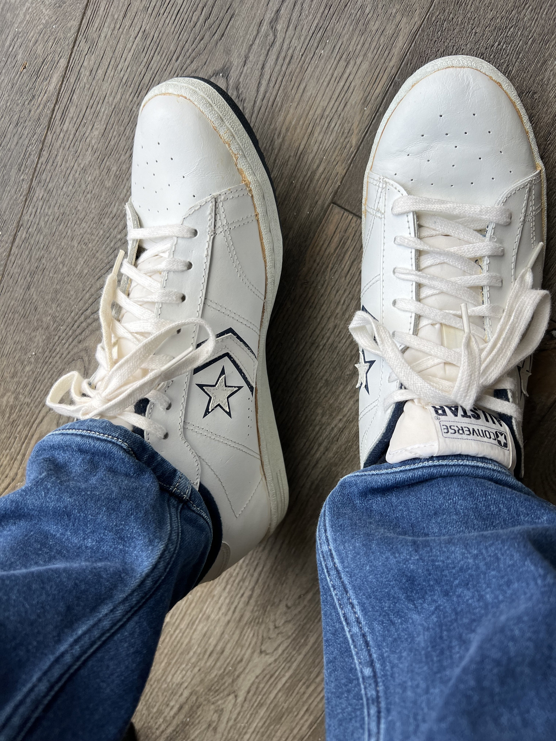 Vintage 1980's Converse All Star Tennis Shoes Leather Low Top's