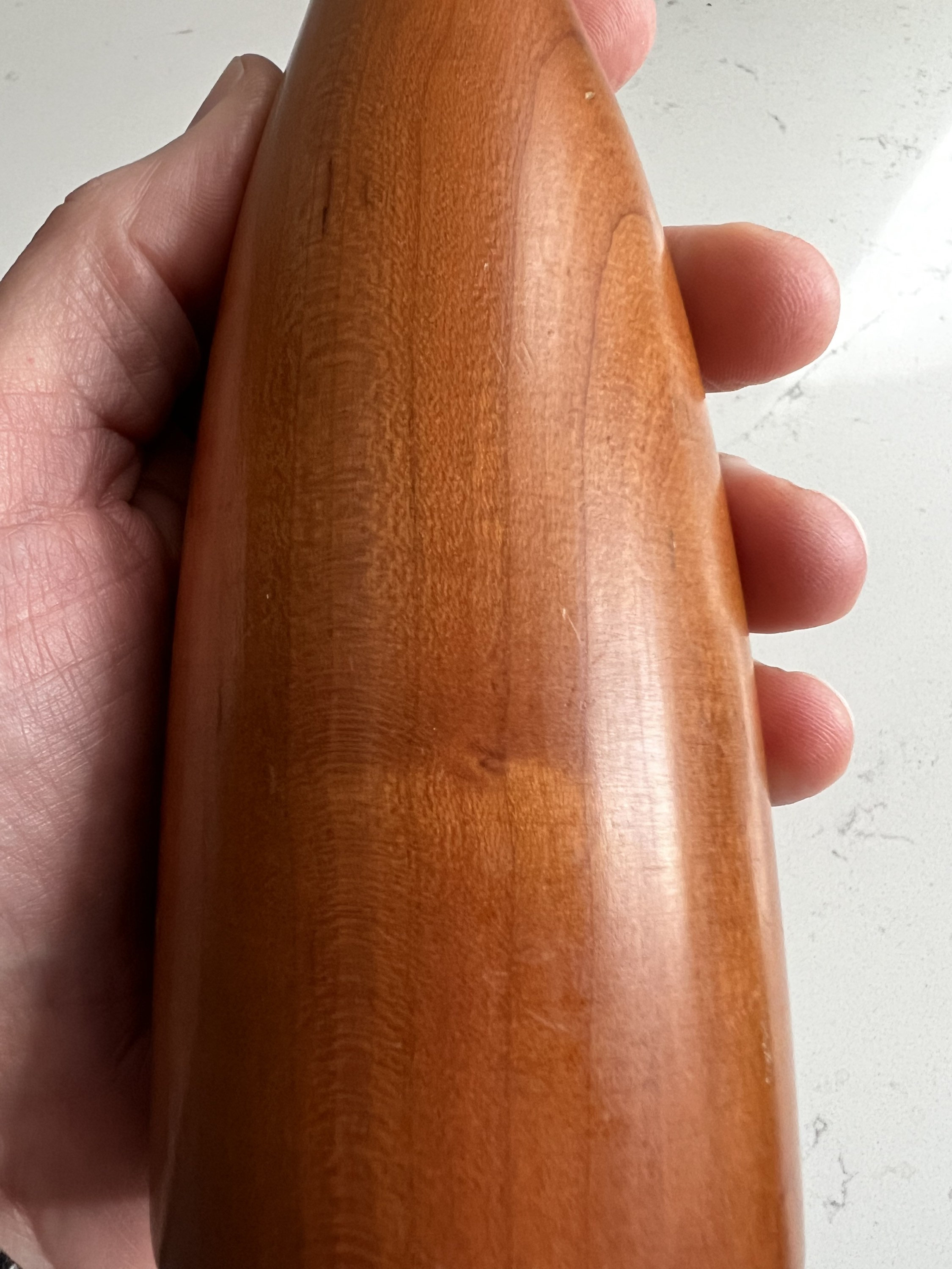 Vintage Pair of Mid Century Danish Modern Turned Teak Wood Tulip Shaped ...