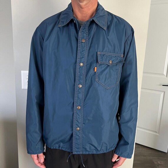 Vintage 1970's Levi's Orange Tab Nylon Drawstring Jacket- Navy