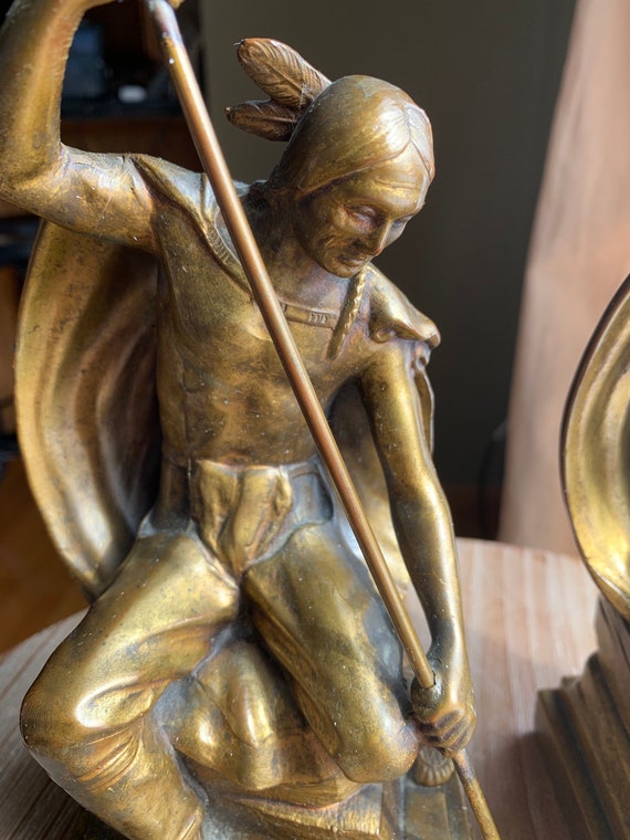 Antique 1920's Jennings Brothers Native American Indian With Spear