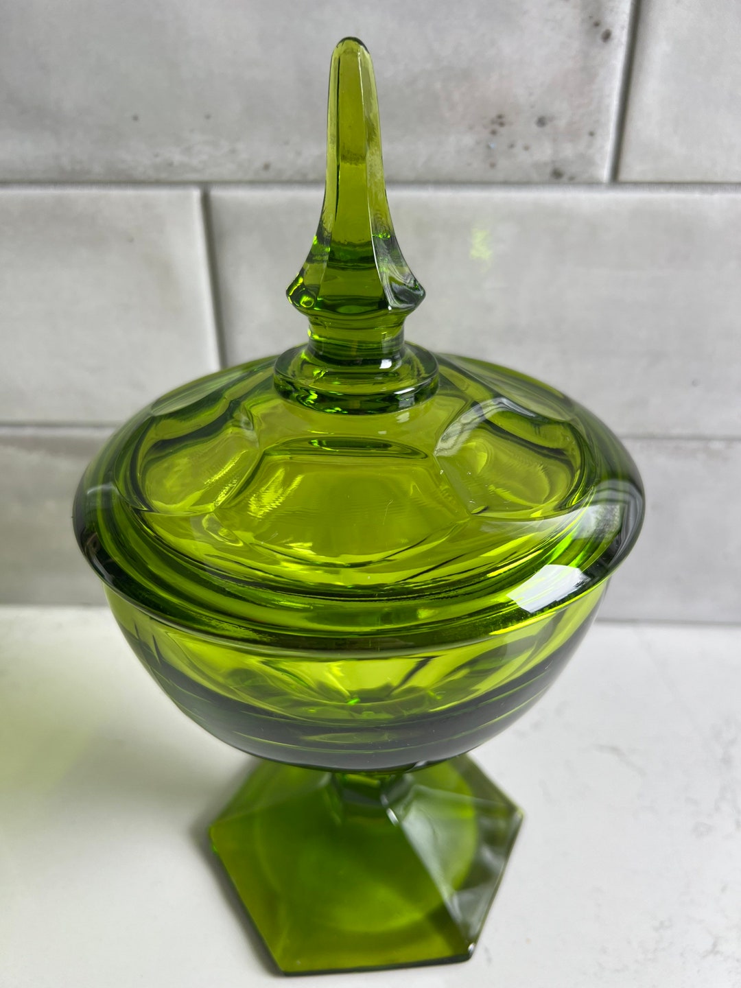 Vintage Mid Century Viking Epic Avocado Green Candy Dish With Lid 9 3/4 1960s Etsy