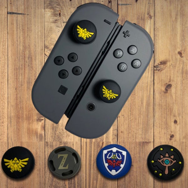Zelda Link Themed Joycon Analog Covers - Nintendo Switch or Switch Lite Thumb Caps Grips - Themed Accessory to celebrate Skyward Sword HD