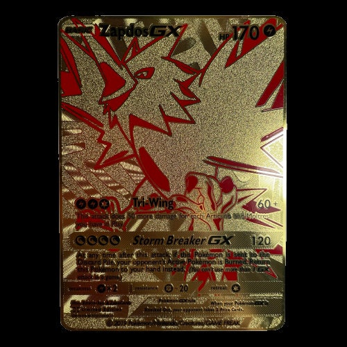 Gold Metal Zapdos Moltres Articuno Legendary Birds GX Fan Etsy