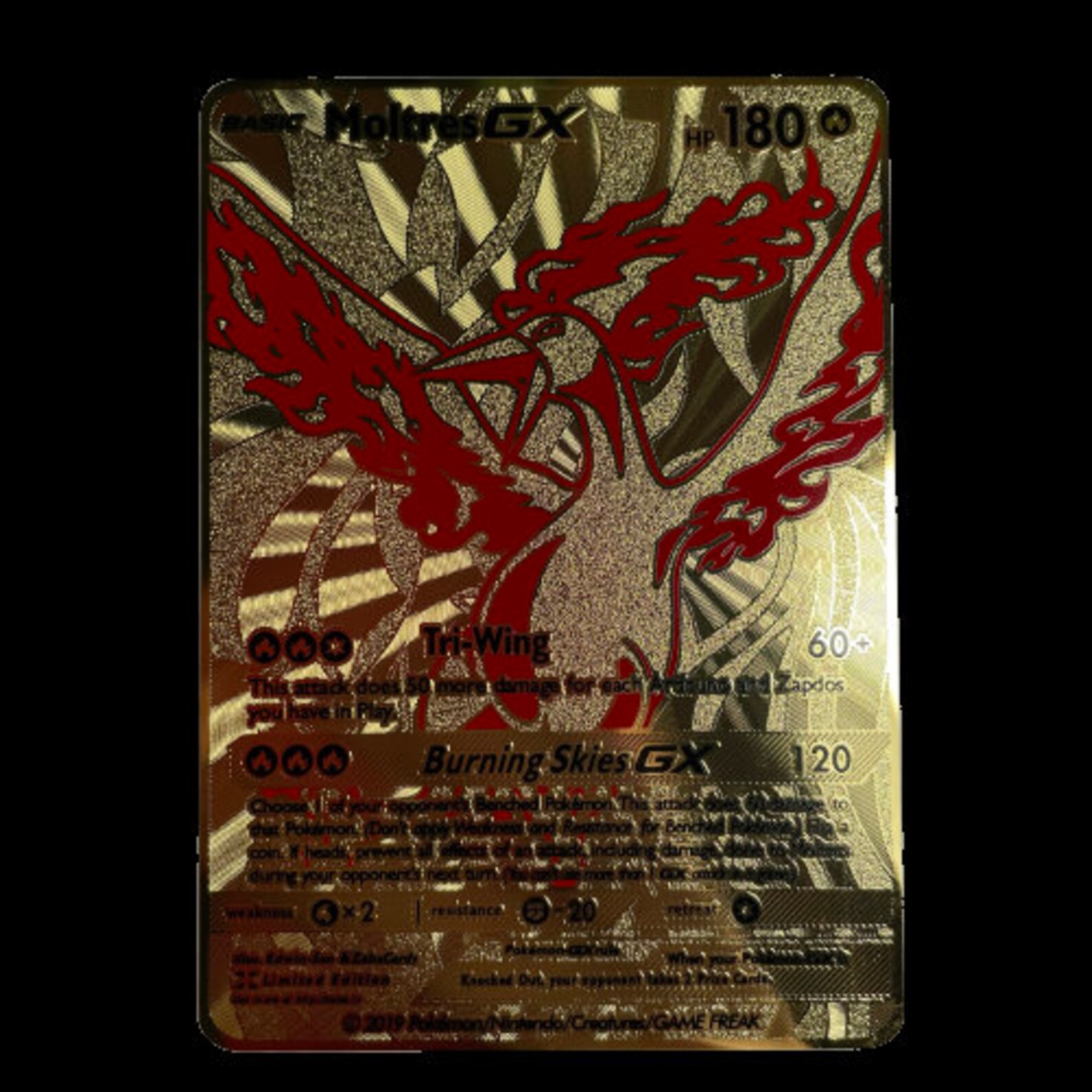 Gold Metal Zapdos Moltres Articuno Legendary Birds GX Fan Etsy