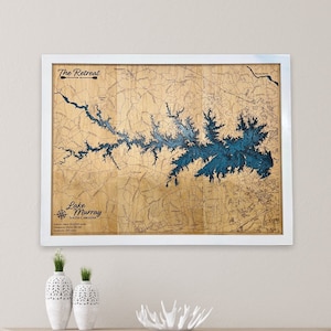 Lake Murray, South Carolina, aangepaste kaart van het meer, aangepaste kaart, kies je ontwerp, beste waarde, beste ontwerp, Lake House Decor, bruiloft,