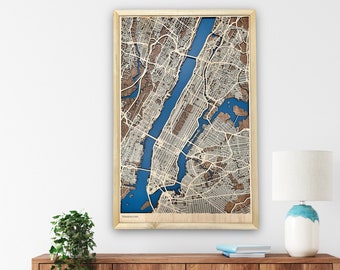 Custom City Map of any City in the World, Personalized Laser Cut Wood Map, map gift, 3d layered custom map