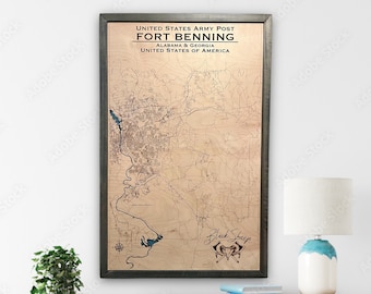 Personalized Military Gift | United States Army post custom map | army gift | infantrymen gift | military gift | Father’s Day gift
