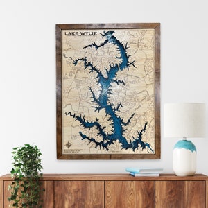 Lake Wylie | aangepaste meerkaart | aangepaste kaart | Kies je ontwerp | Beste waarde | Beste ontwerp | Huisdecoratie meer | bruiloft, housewarmingcadeau