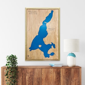 White lake, New York | Custom lake map | nautical decor | Lake house Decor | fishing map | wedding gift | Lake Map |