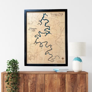Herrington lake, Kentucky, Customizable, Lake House Decor,Custom Wood Map, depth map, wood map, Custom Lake Map, Cabin Lake Map, 3d lake map