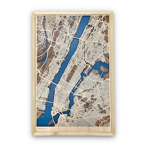 Custom City Map of any City in the World, Personalized Laser Cut Wood Map, map gift, custom map image 2