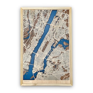 Custom City Map of any City in the World, Personalized Laser Cut Wood Map, map gift, 3d layered custom map image 2