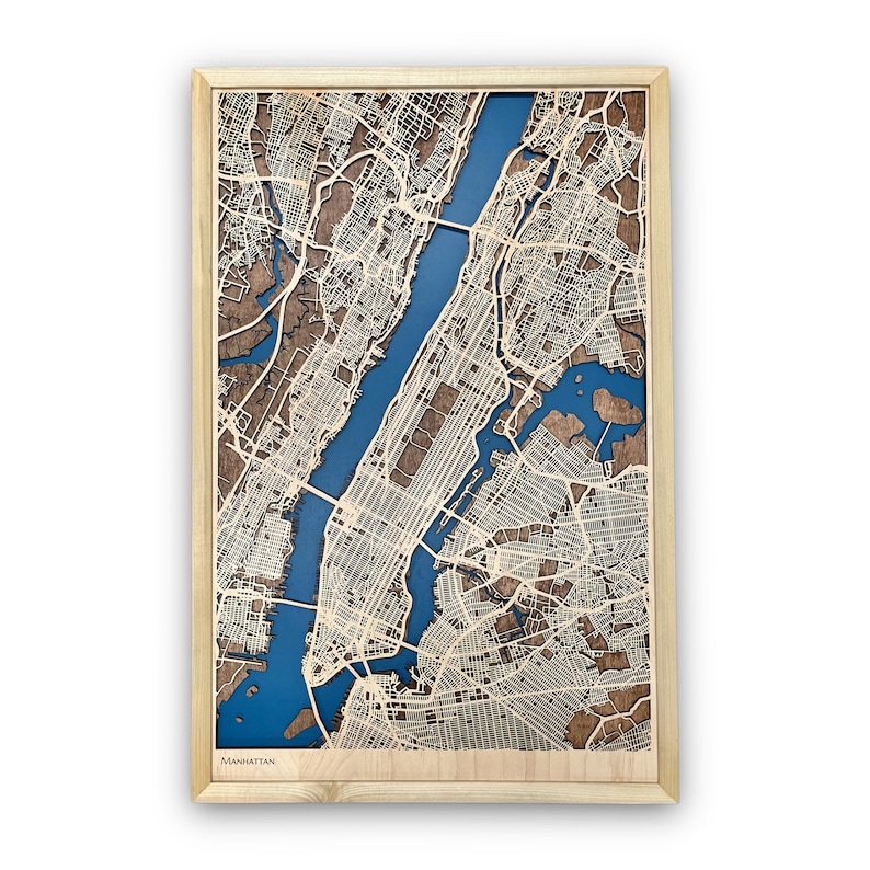 Custom City Map of any City in the World, Personalized Laser Cut Wood Map, map gift, custom map image 2
