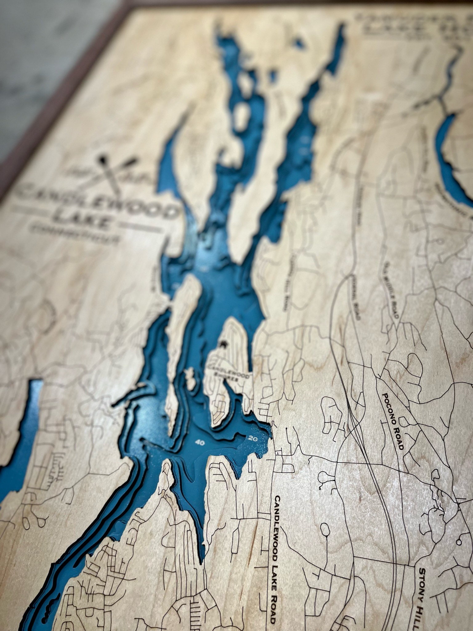 Candlewood Lake Connecticut 3D Lake Map Topographic Map Etsy