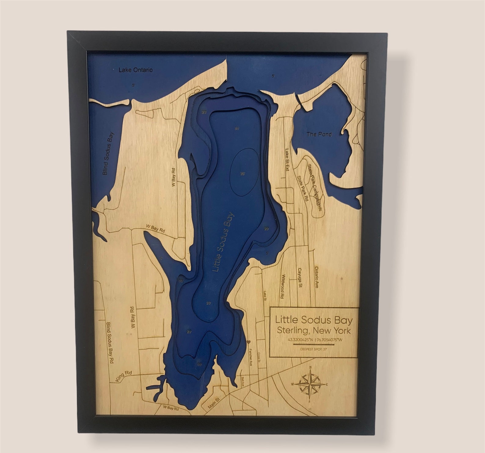 LITTLE SODUS BAY 3D Lake Map Lake House Decor Personalized Etsy