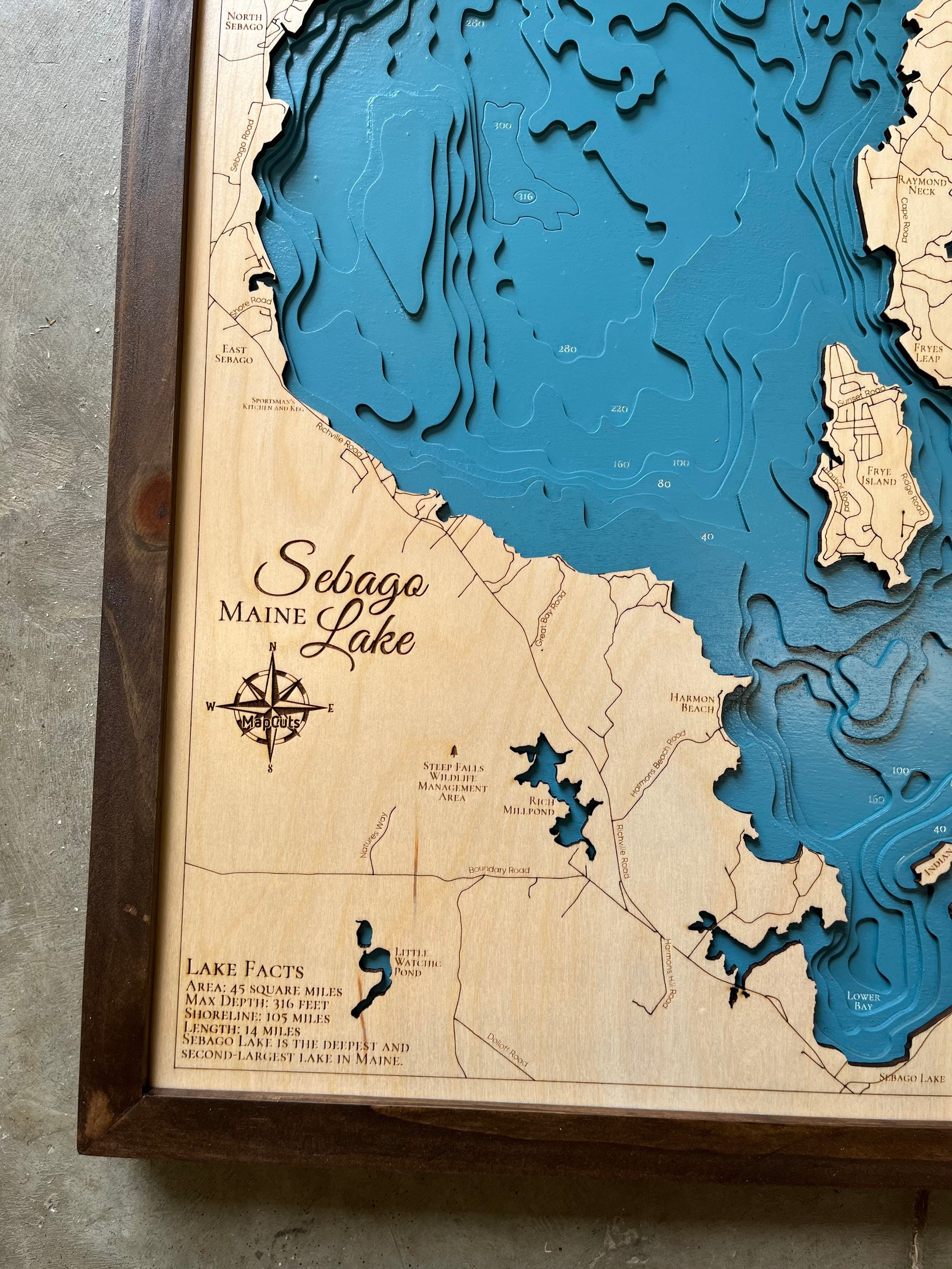 Sebago Lake Maine customizable Lake House Decorcustom - Etsy