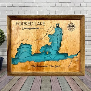 Forked lake, Choose Your Custom Design, custom wood map, Lake House Decor, Lake Map, Wood Lake Map, Custom lake map, Depth Map, Cabin Decor,