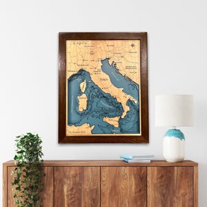 Italy Wooden 3D Custom Map: Home and Nautical Decor