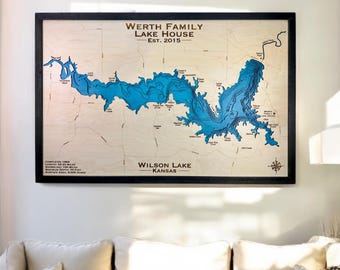 Custom Map gift on wood personalized lake house decor lake art  made in Ohio Custom 3d wood Map, Lake House Decor, Lake Map, Wood Lake Map,