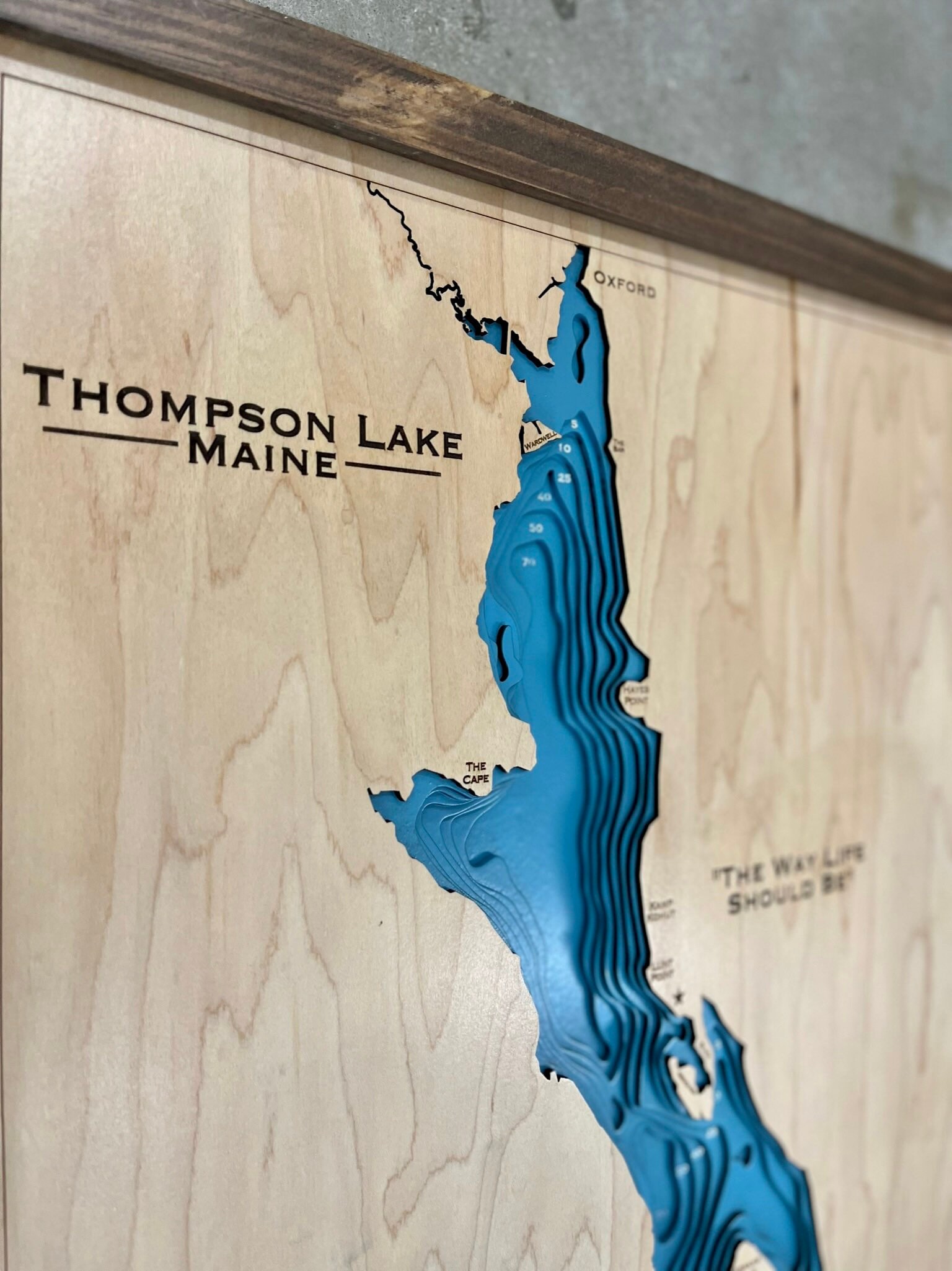Thompson Lake Maine choose Your Design Custom Wood Map - Etsy