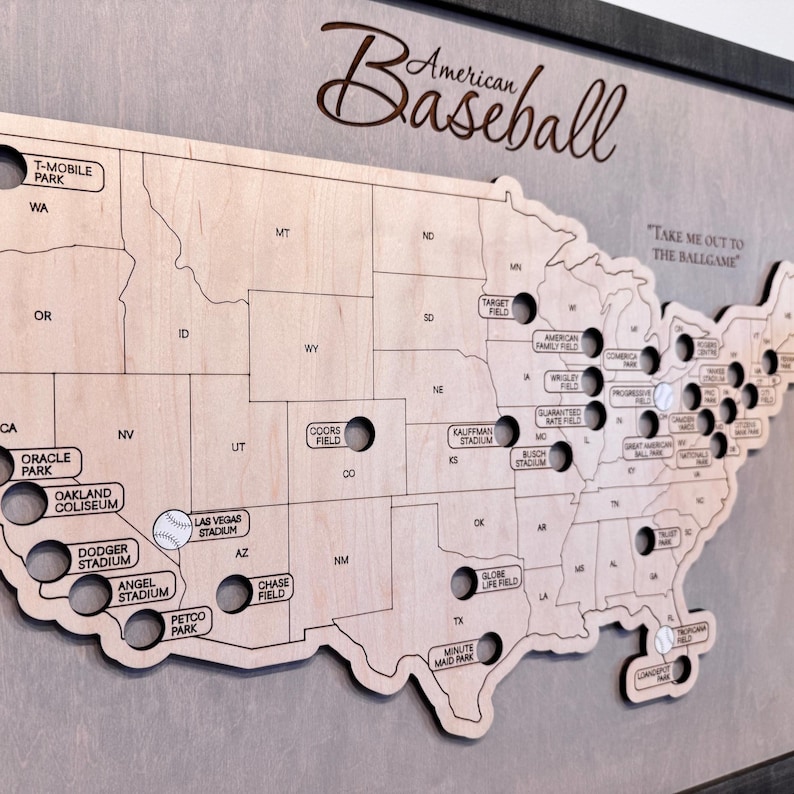 Baseball Stadium Map, Travel Map, Ballpark Travel Map, Tracker, Personalized Gift, Sign, Dad Gift, Gifts for men, Gifts for boys, Gifts