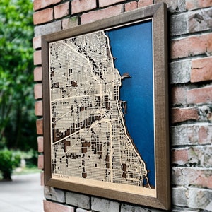 Wooden Map of Any City in the World | Unique Personalized custom Gift for Housewarming 5th Anniversary Birthday Wedding | Wood custom map