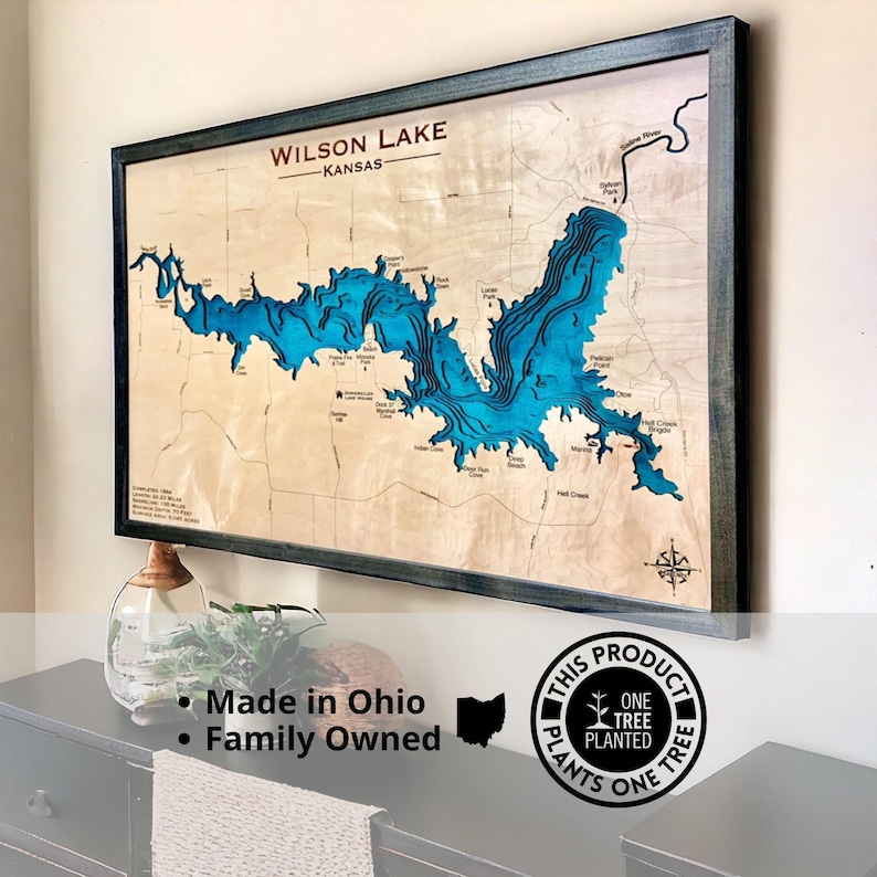 Custom 3D Wood Topographic Map