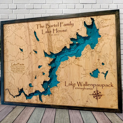 Upper Saranac Lake, Choose Your Custom Design, Custom Wood Map, Lake House Decor, Sign, Custom Lake Map, Cabin Lake Map, Lake House Art main image 1