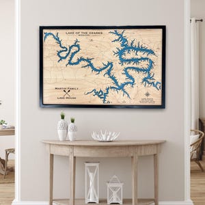 Lake of the ozarks, Choose Your Design, custom wood map, Lake House Decor, Lake Map, Wood Lake Map, Custom lake map