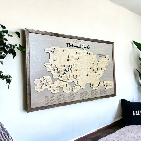 NATIONAL PARK Travel Map,  National Park Gift,  custom National Park map, National park map, National park marker, National park lover