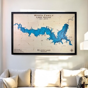 Custom Map Gift Engraved on Wood Map Personalized Gifts Map Print Lake House Decor Wood Wall Art Lake Signs on Wood Wall Decor
