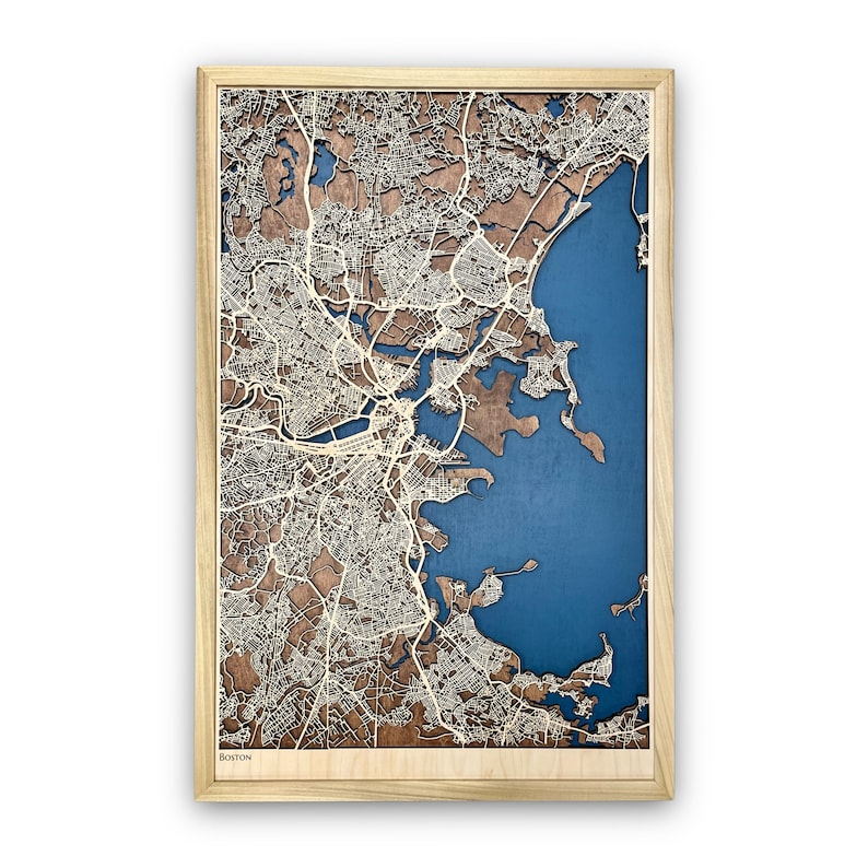 Custom City Map of any City in the World, Personalized Laser Cut Wood Map, map gift, 3d layered custom map image 7