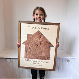 Regalo di inaugurazione della casa, la nostra prima casa, mappa della casa, regalo per la prima casa per coppia, mappa personalizzata, regali personalizzati per inaugurazione della casa, nuova casa